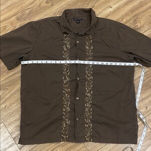 Banana Republic Brown Embroidered Casual Shirt